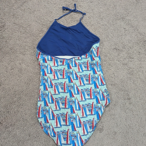 Vineyard Vines Sailboat Print One Piece - Blue and Red - Picture 2 of 6